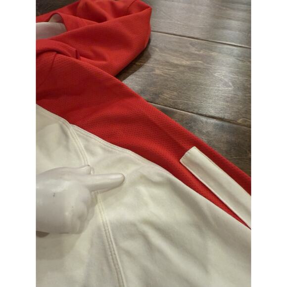 Vintage Y2k Nike Womens White Red Full Zip Reflective Running Hood Jacket Size L - Picture 11 of 11